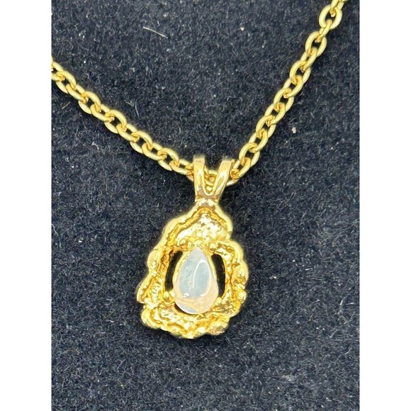 1983 Ronte’ of Hollywood 14k Gold Vermeil Genuine Opal Necklace With Box - Picture 2 of 8